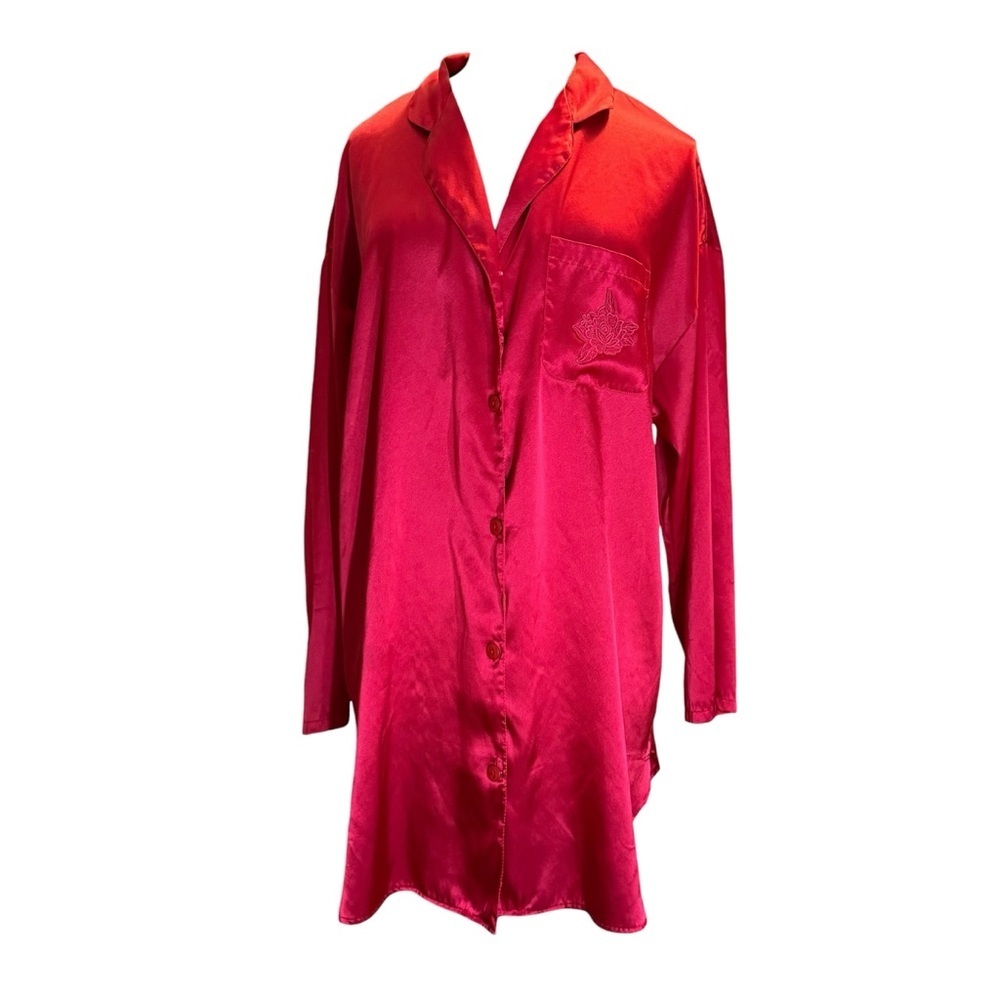Victoria's Secret Red Satin Blouse with Embroidered - Picture 2 of 7